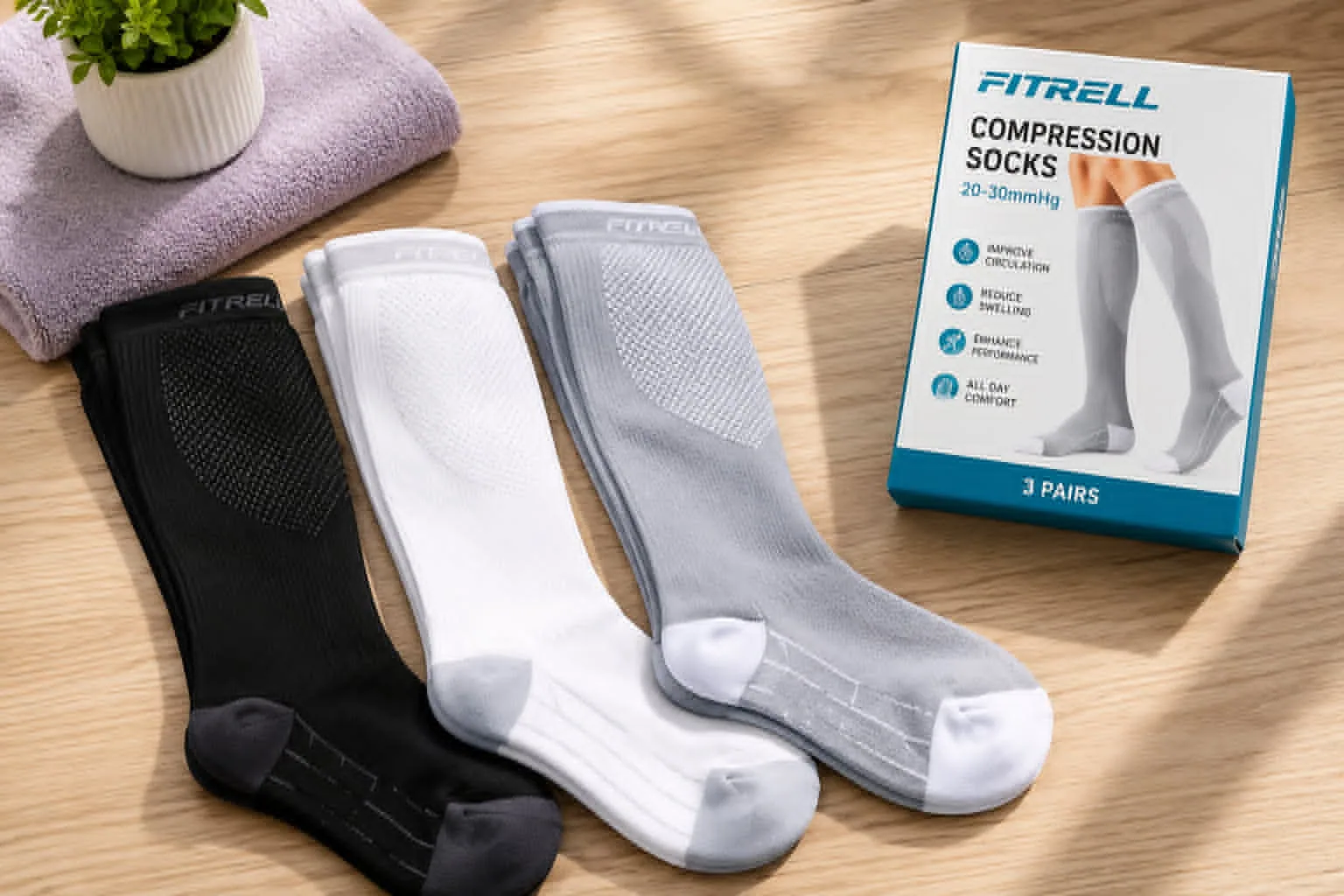 How FITRELL 3 Pairs Compression Socks Help Reduce Leg Fatigue